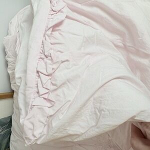 Simply Shabby Chic Ruched Ruffled Pale Pink Twin Size Comforter West Point Home